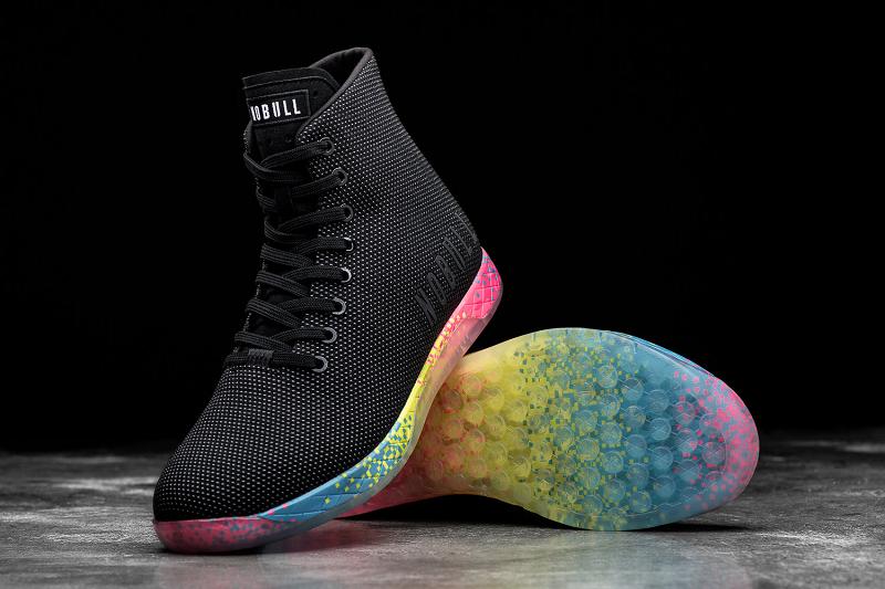 Women's Nobull High-Top Neon Glitch Trainers Black | SG R3041V